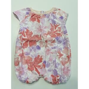 Burt's Bees Baby Girl Pink Summer Romper One Piece 3-6 Months